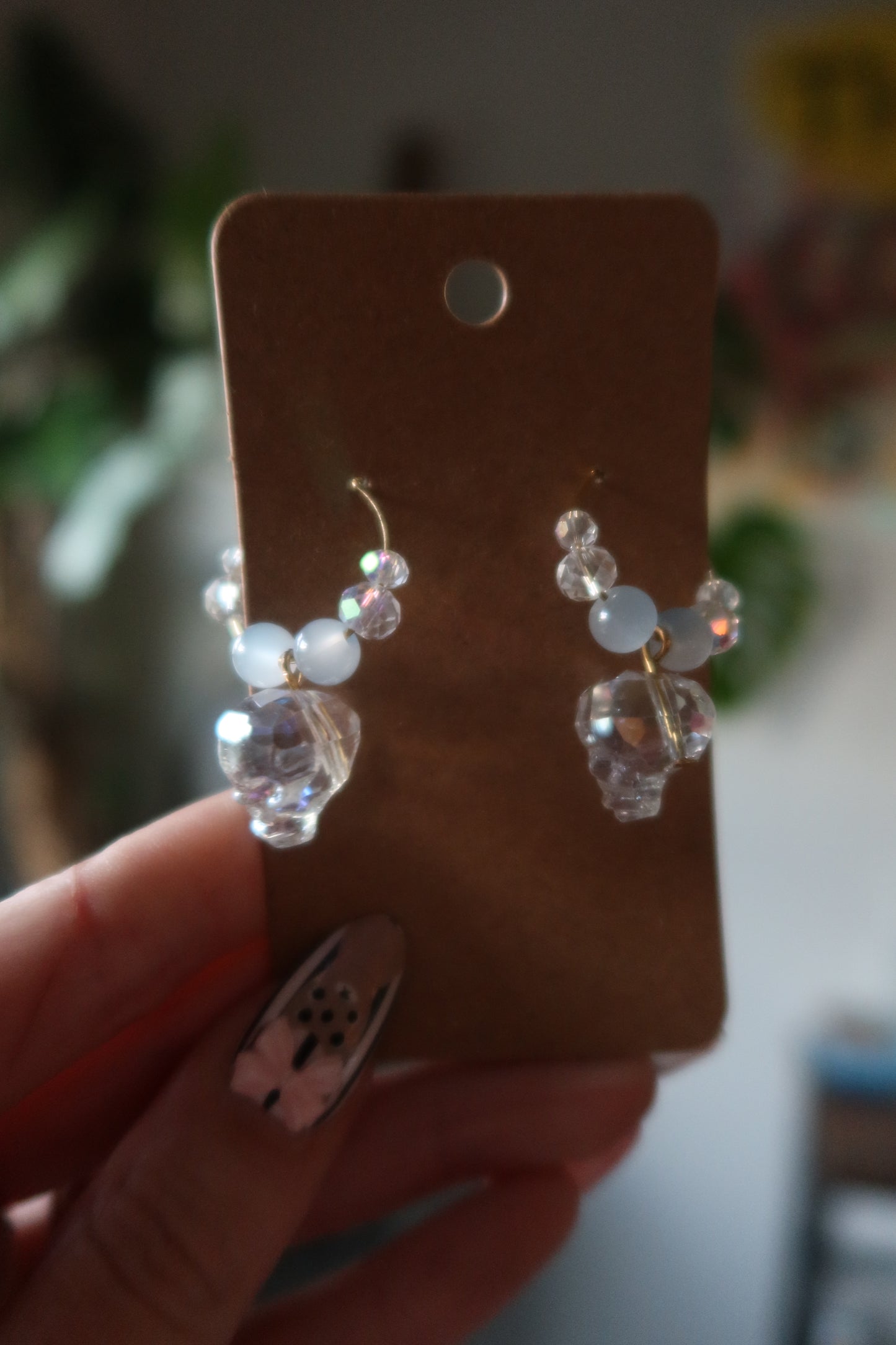 π Skull Glass Charm Hoop Earrings β Spooky Collection