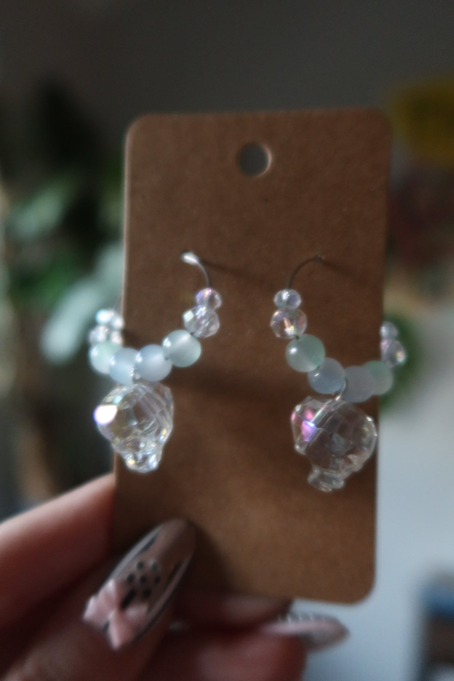 π Skull Glass Charm Hoop Earrings β Spooky Collection