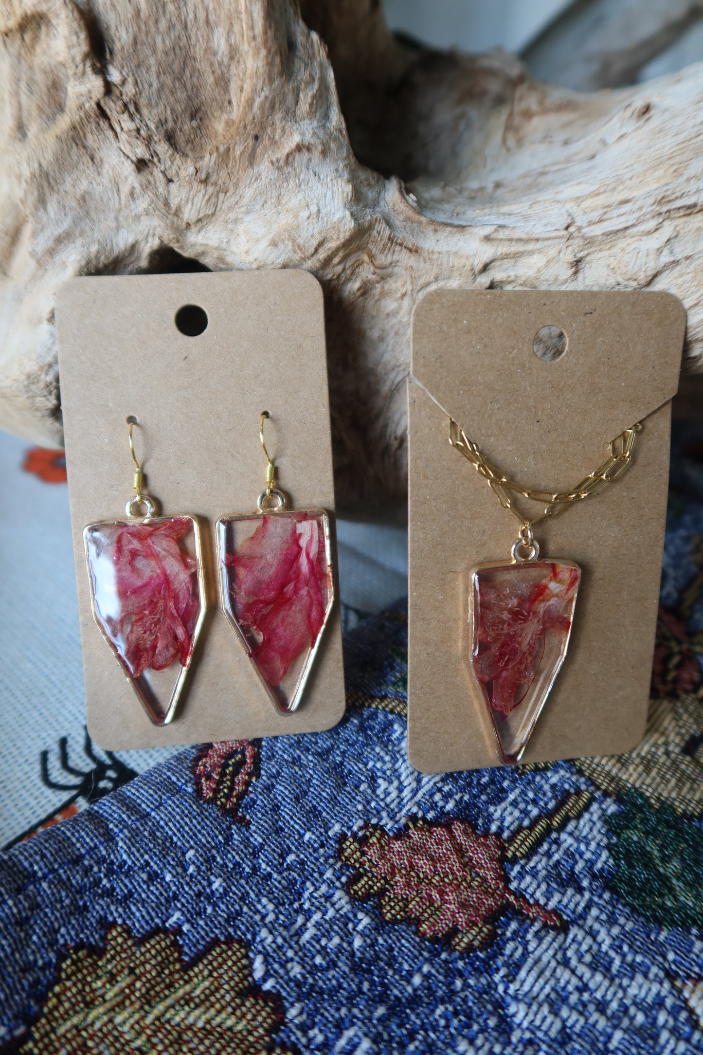 Gold Banner Pink Thanksgiving Cactus Necklace