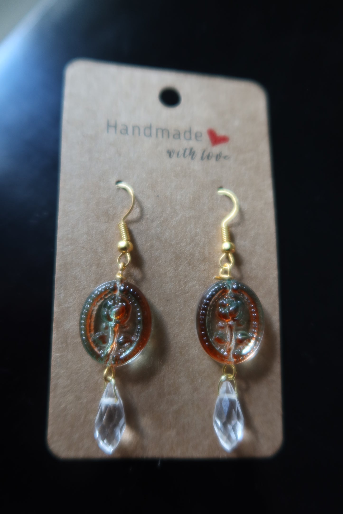 Glass Roses Earrings - Multiple Colors