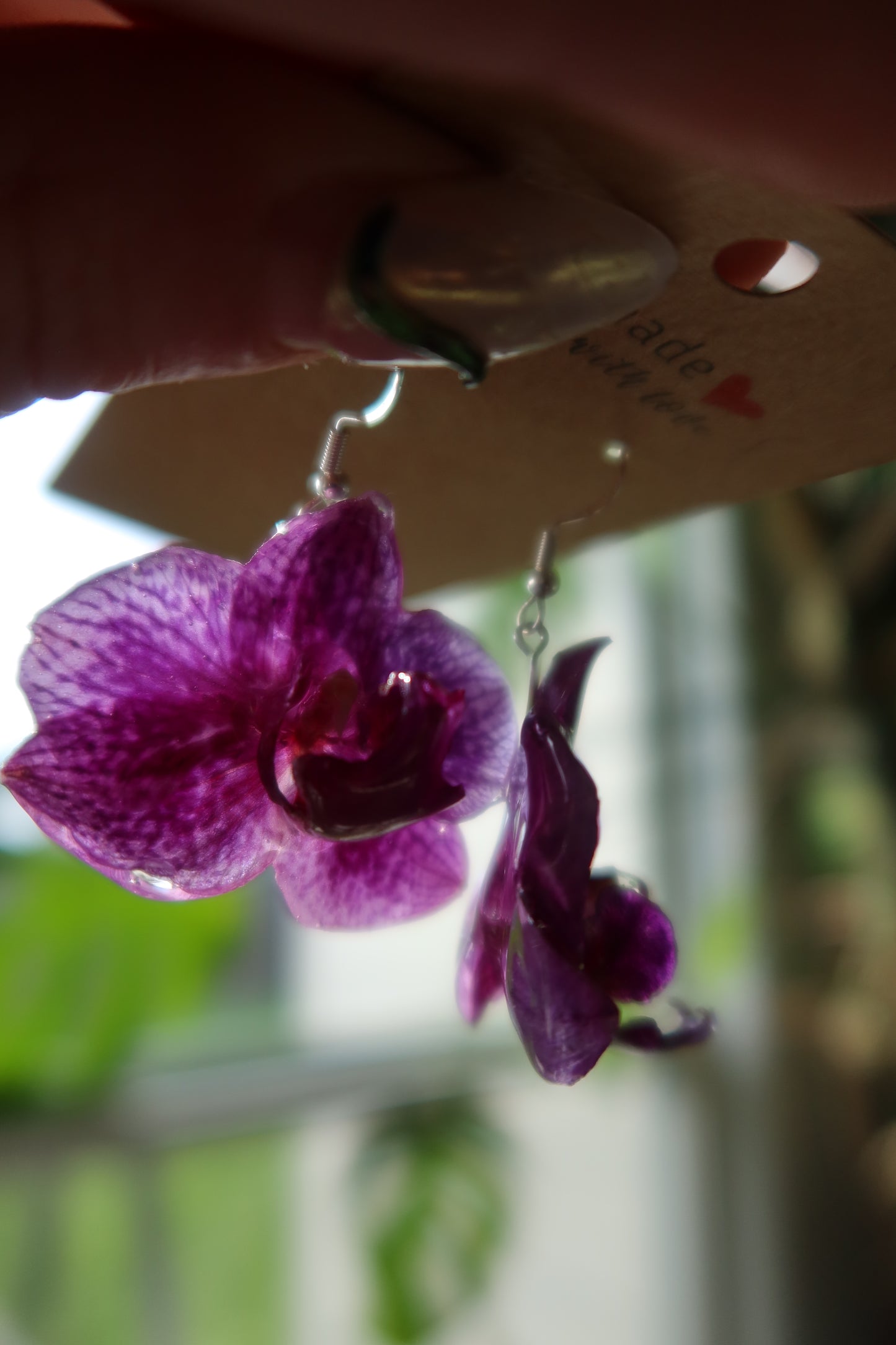 Purple Orchid Bloom Earrings