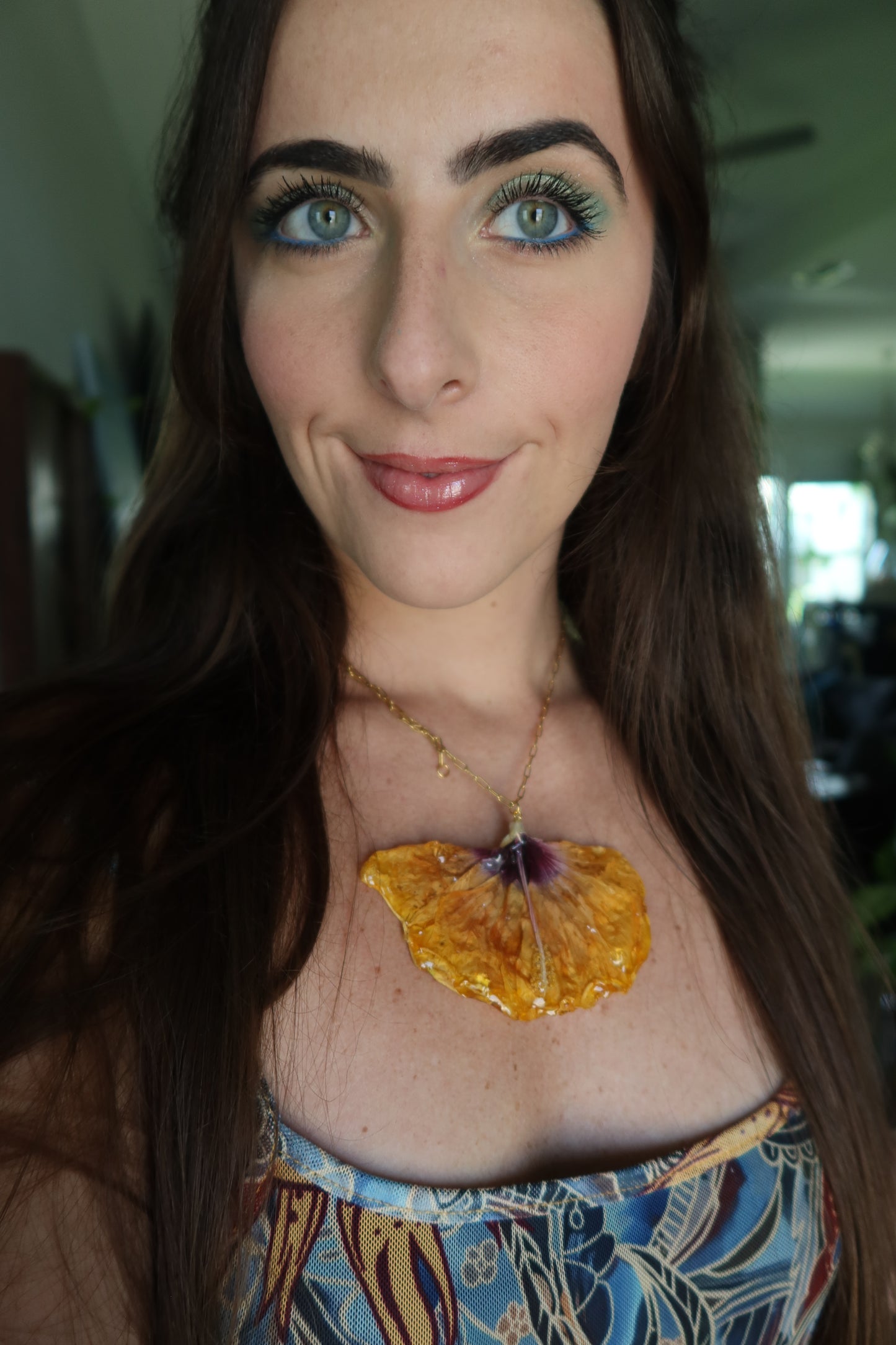 Gold Hibiscus Bloom Necklace