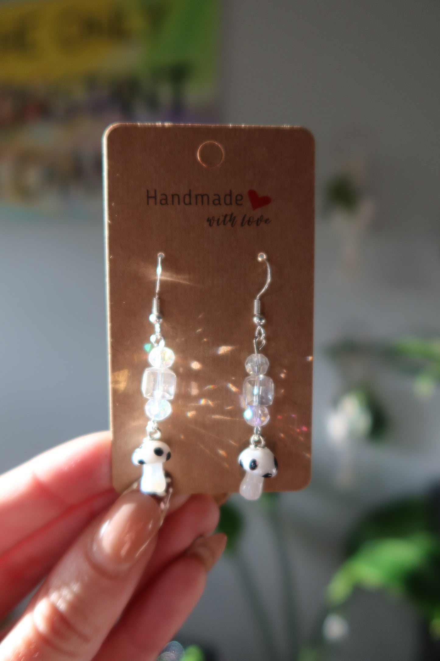 Ghost Shroom Earrings - Black or White