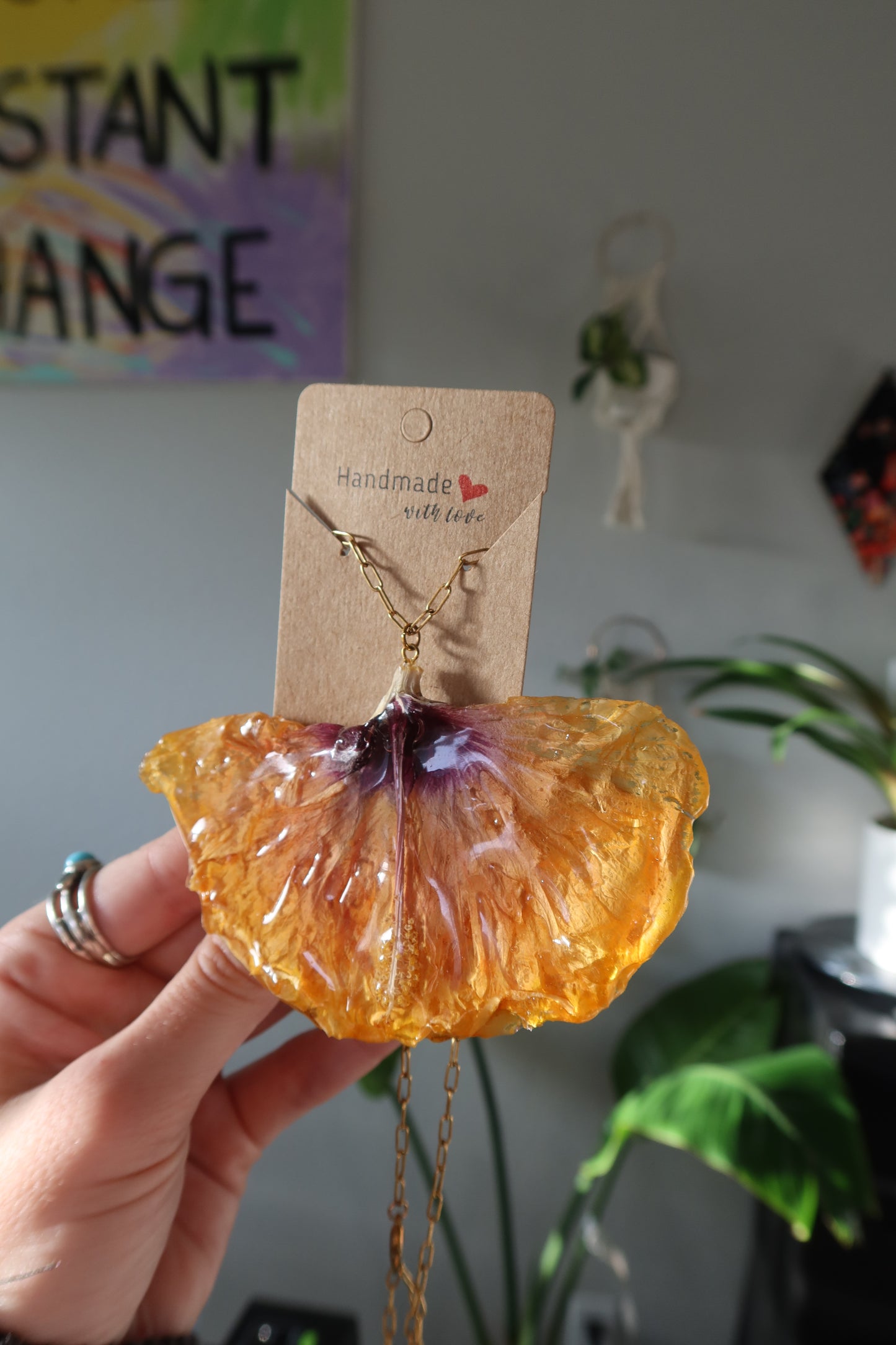Gold Hibiscus Bloom Necklace