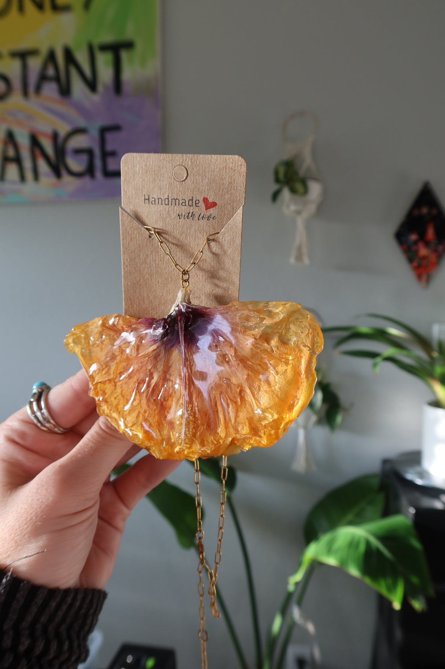 Gold Hibiscus Bloom Necklace