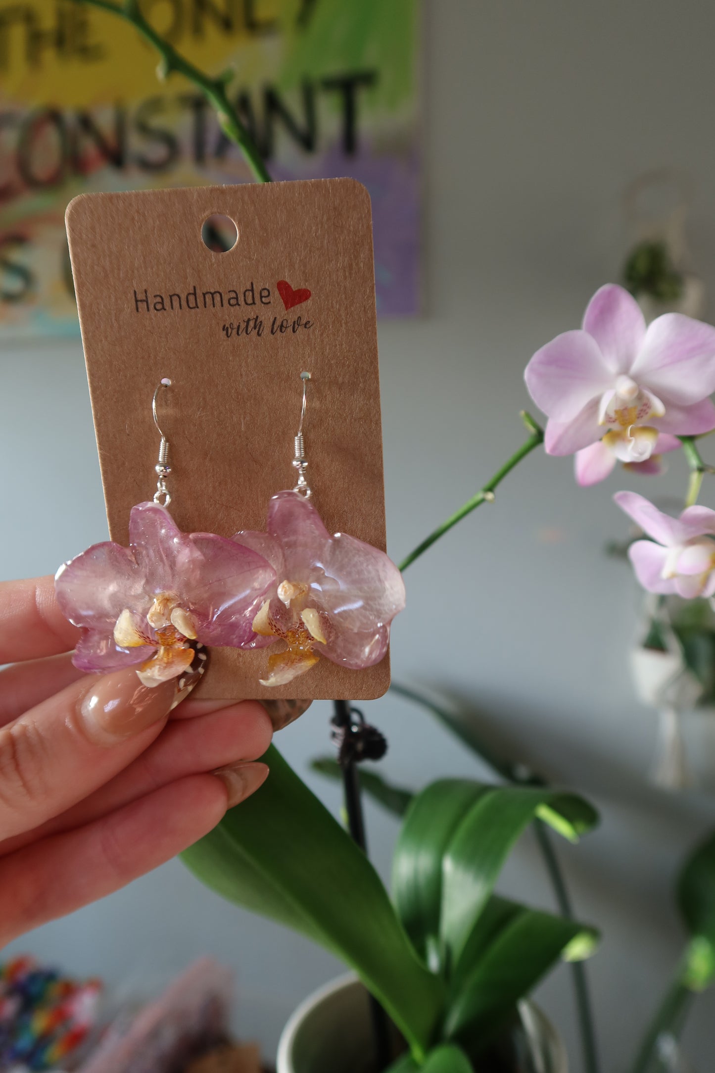 Light Purple Orchid Bloom Earrings