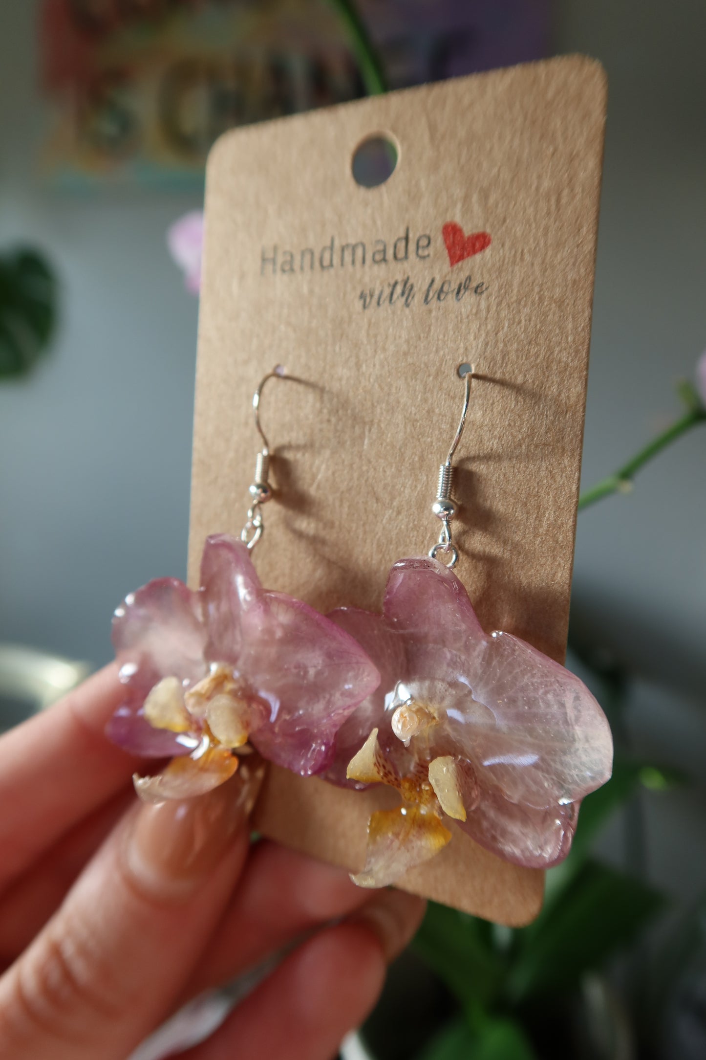 Light Purple Orchid Bloom Earrings