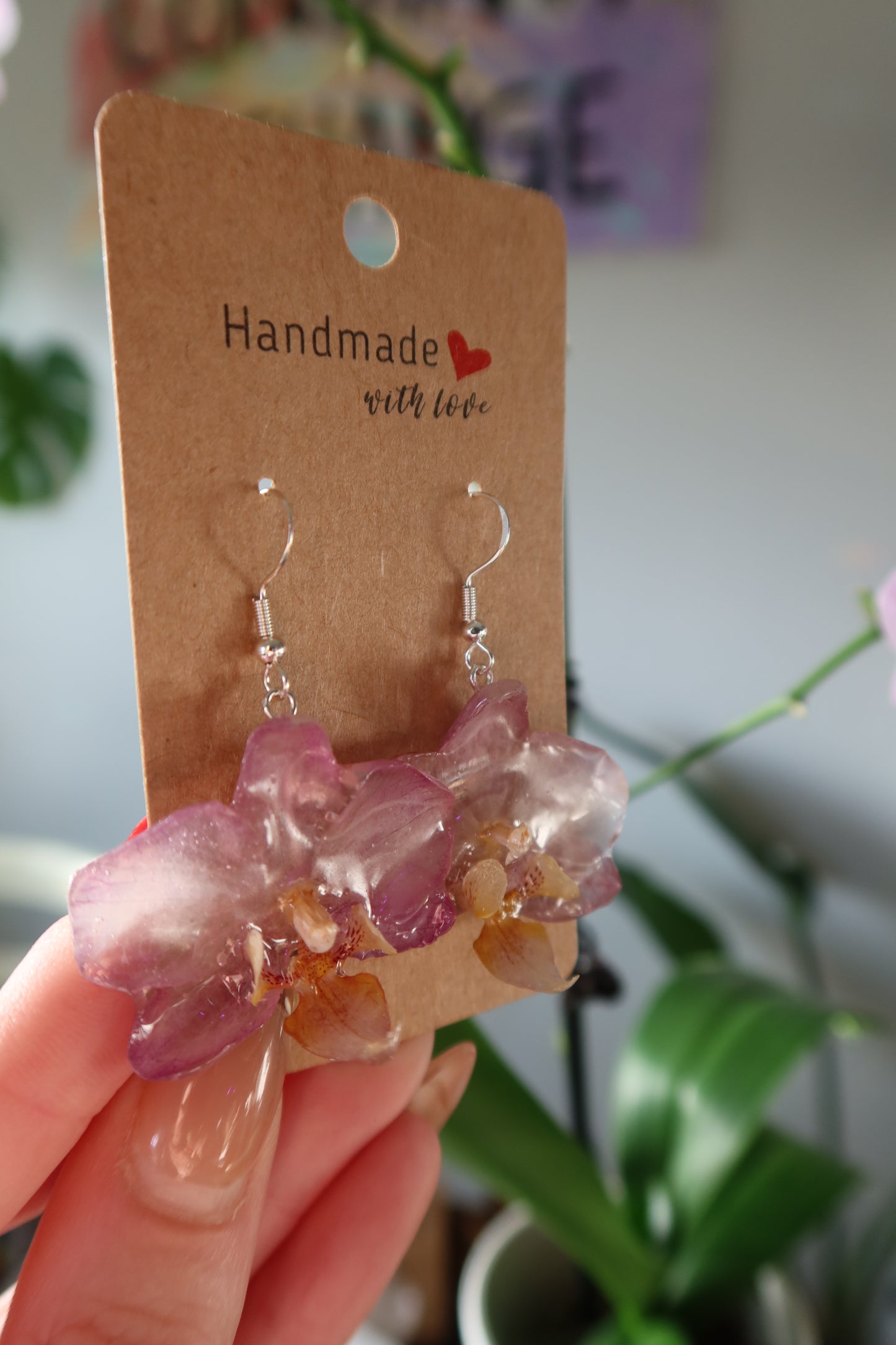 Light Purple Orchid Bloom Earrings