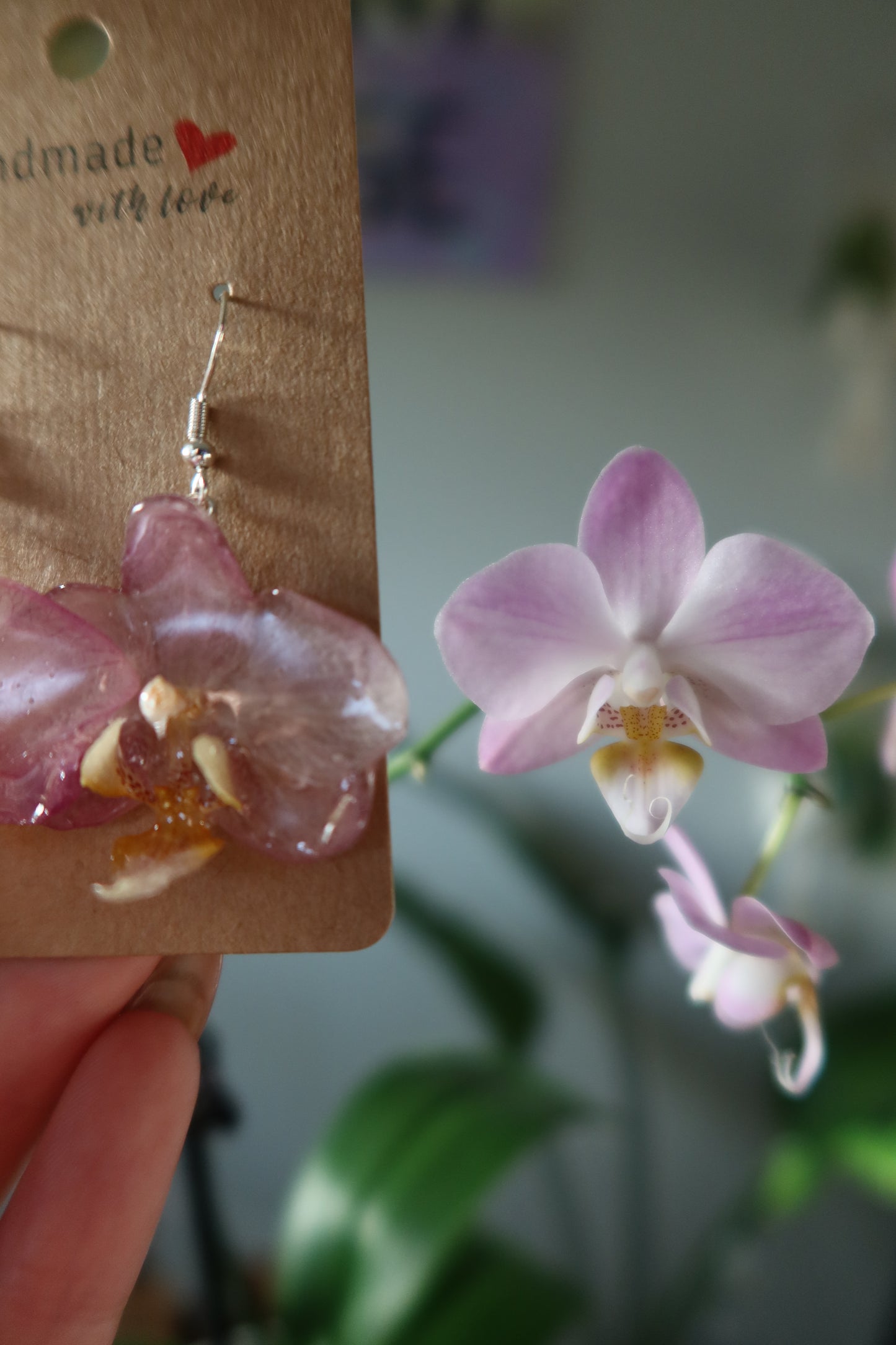 Light Purple Orchid Bloom Earrings