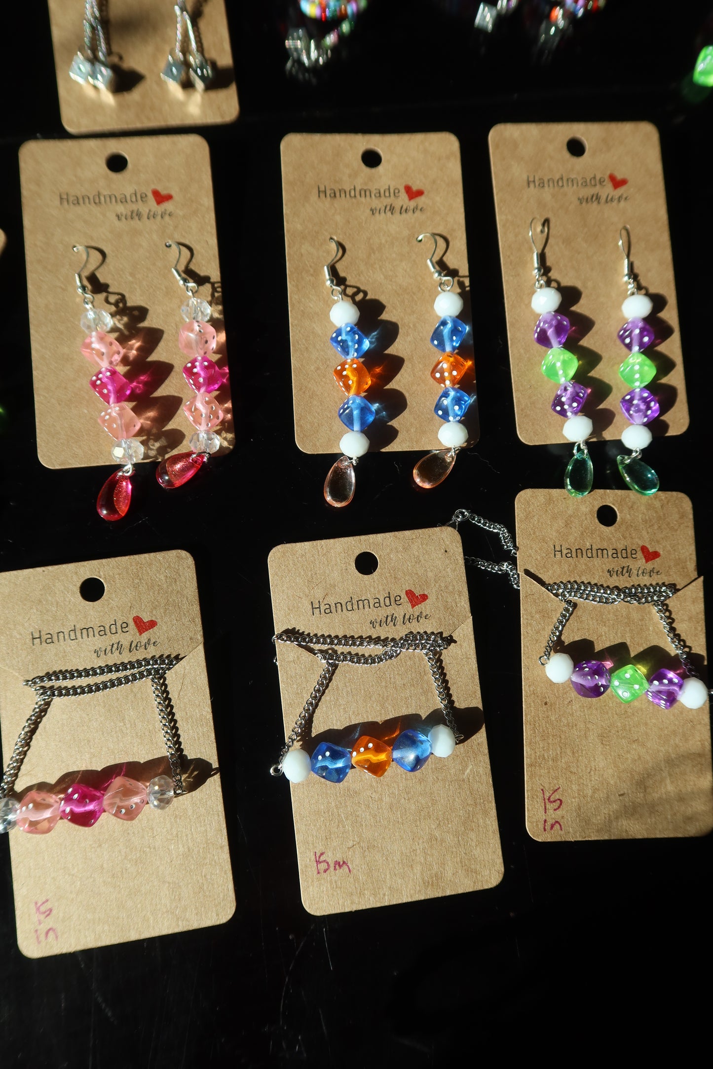 Dice Bead Chain Necklaces
