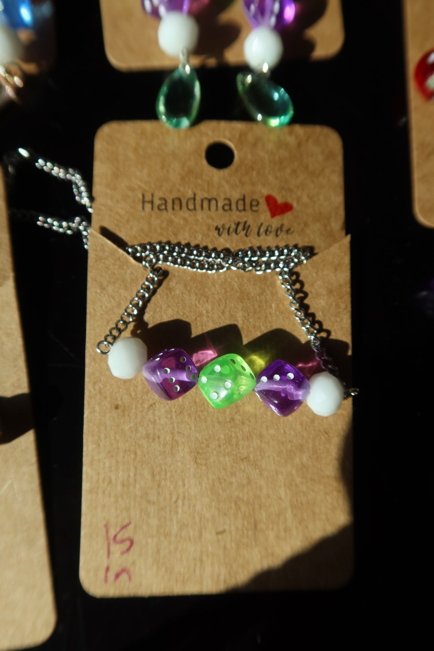 Dice Bead Chain Necklaces