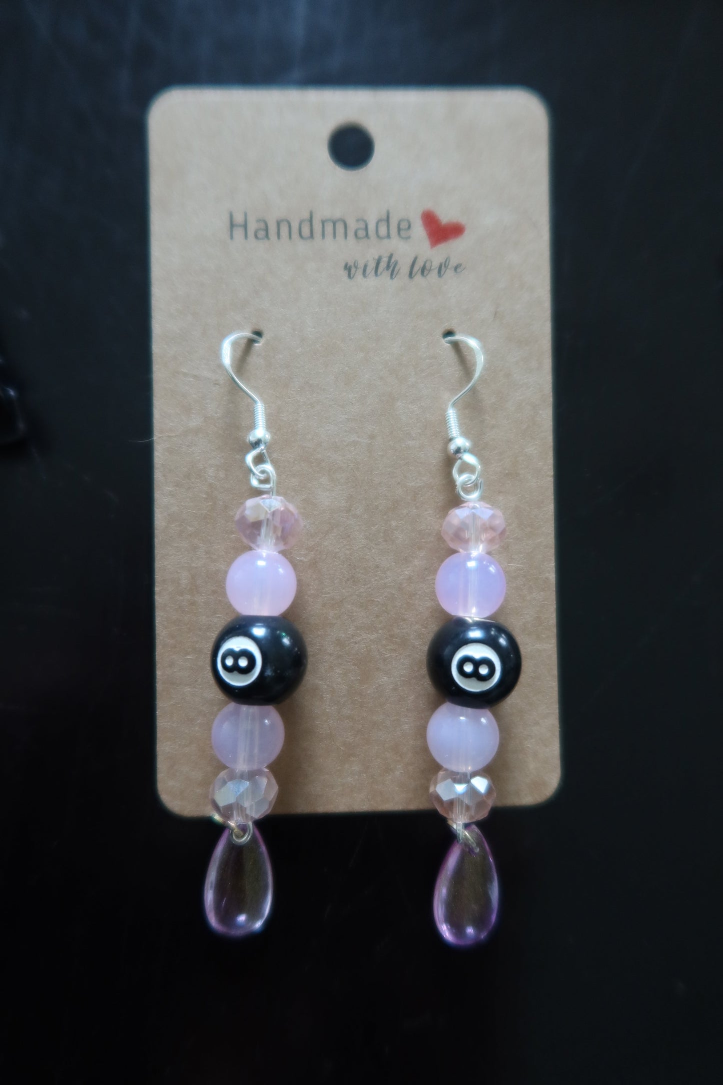 8-Ball Drop Earrings