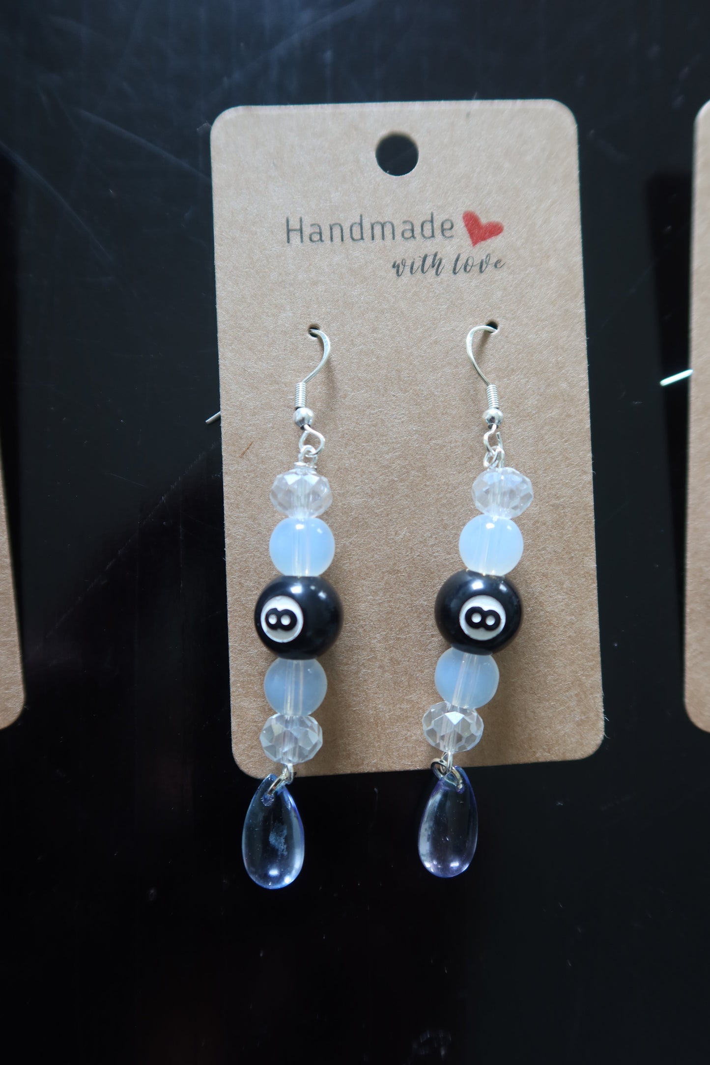 8-Ball Drop Earrings