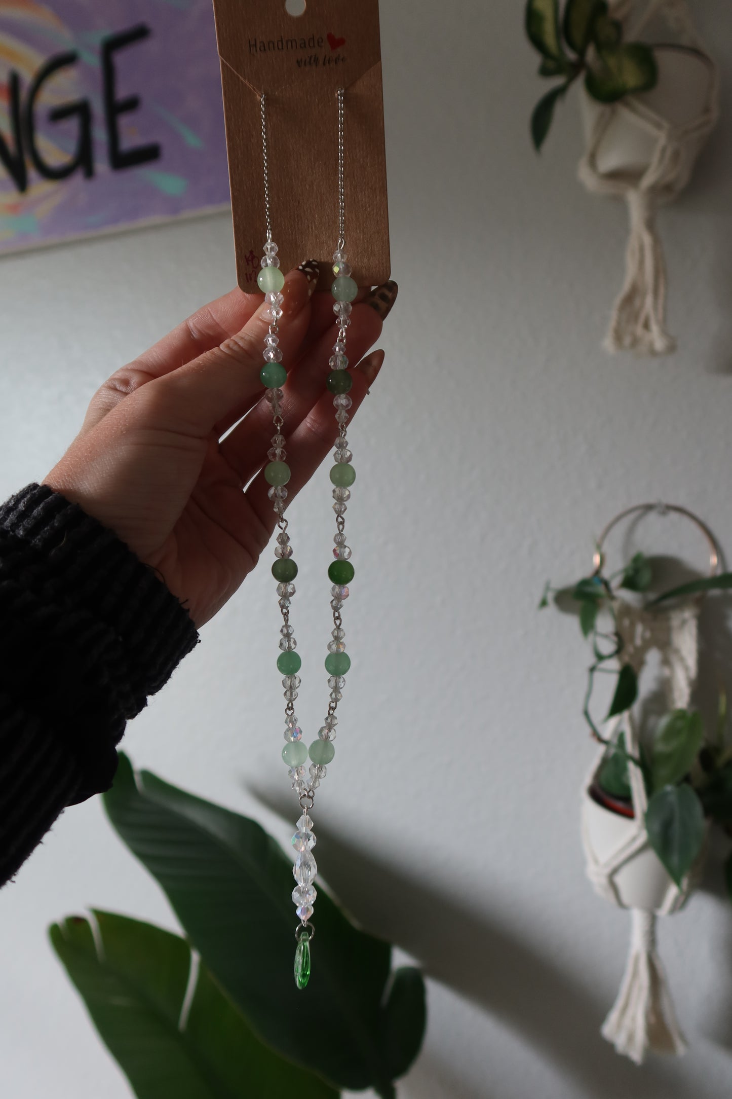 Glass Leaf Beaded Necklaces – 18 in