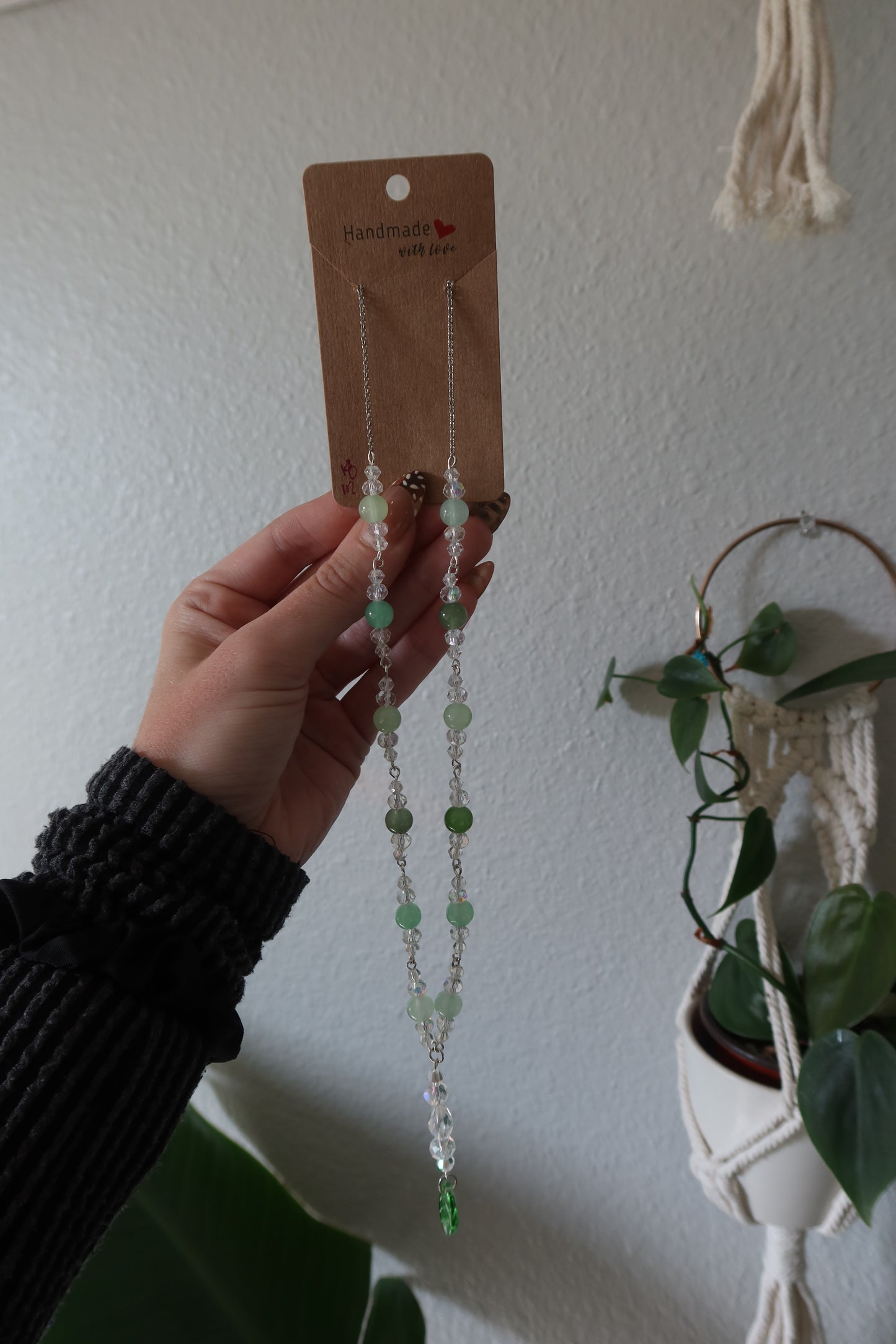 Glass Leaf Beaded Necklaces – 18 in