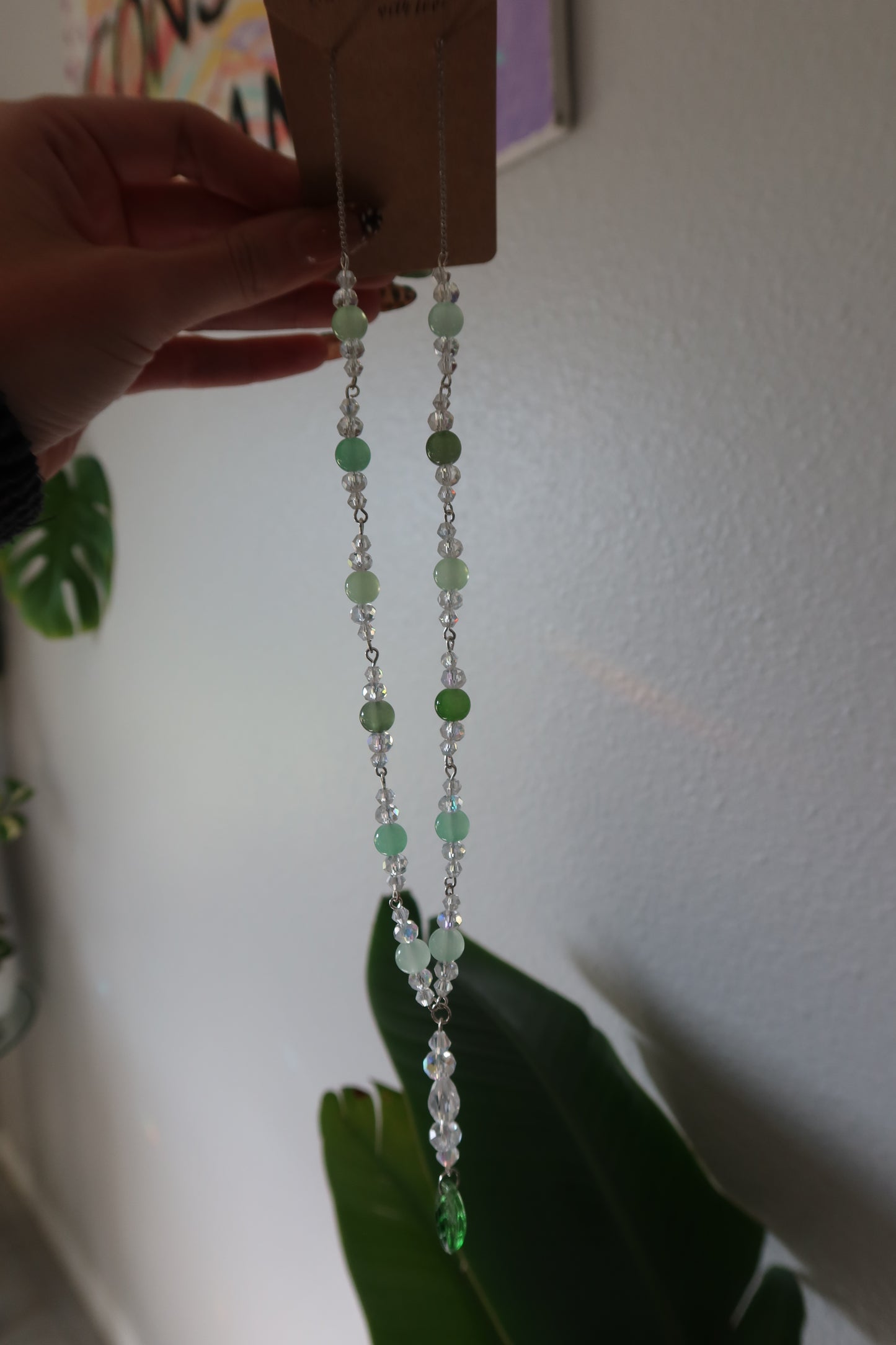 Glass Leaf Beaded Necklaces – 18 in