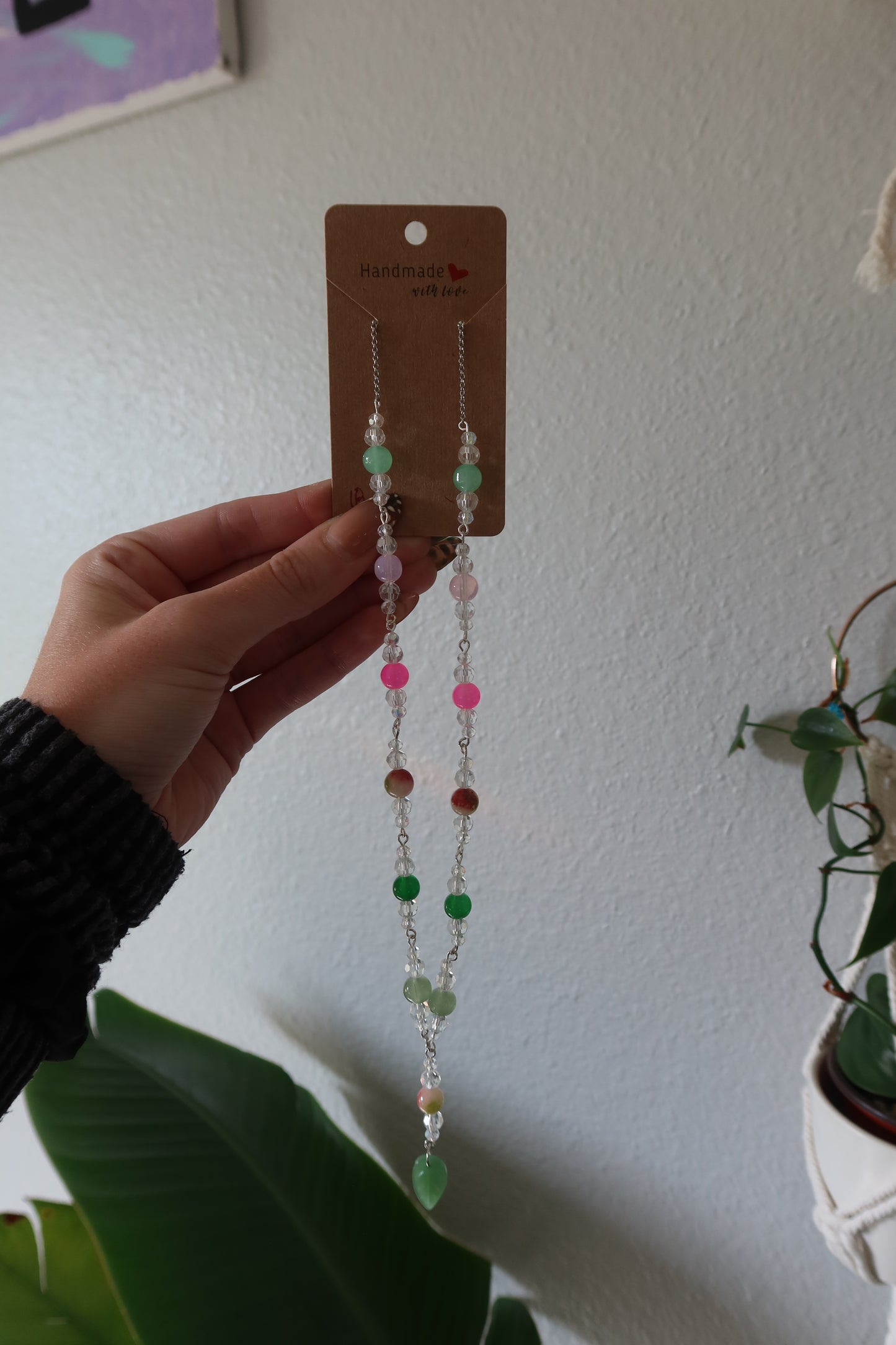 Glass Leaf Beaded Necklaces – 18 in