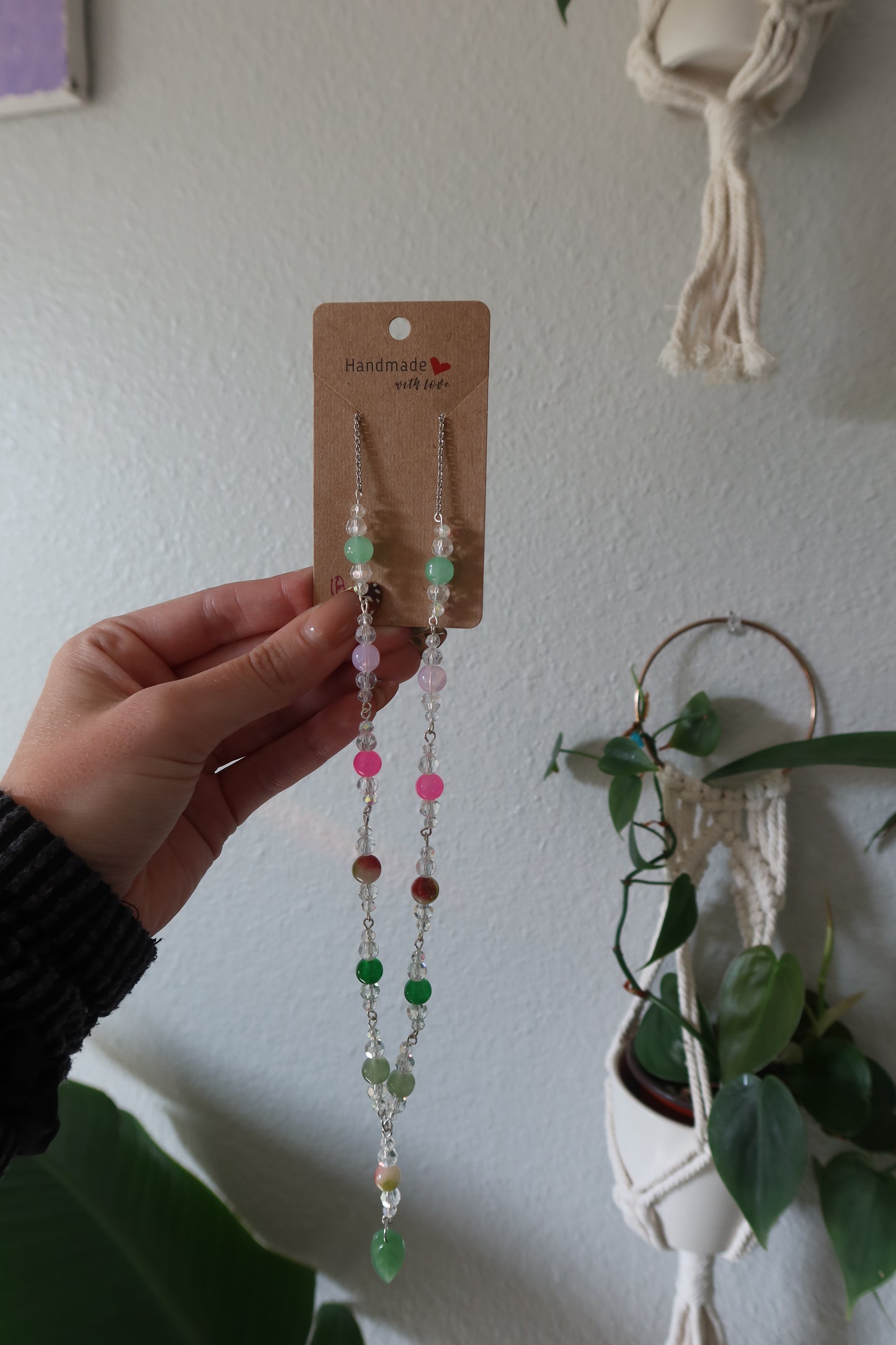 Glass Leaf Beaded Necklaces – 18 in