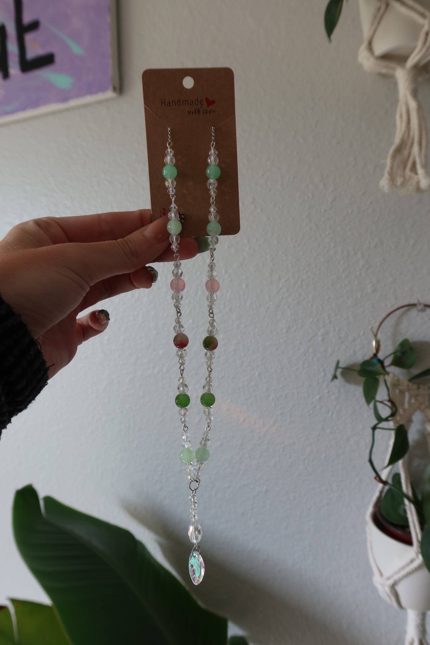 Glass Leaf Beaded Necklaces – 18 in