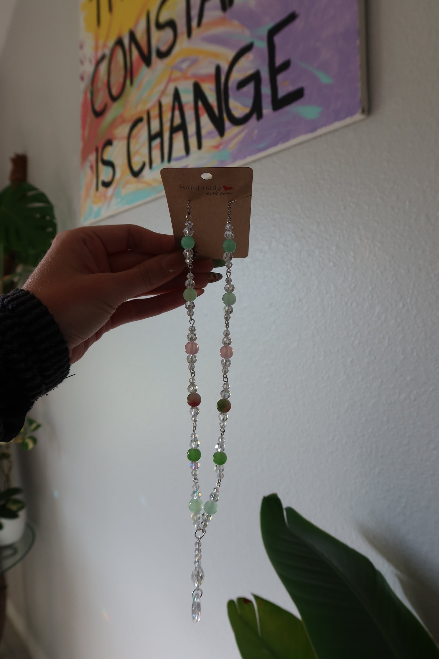 Glass Leaf Beaded Necklaces – 18 in