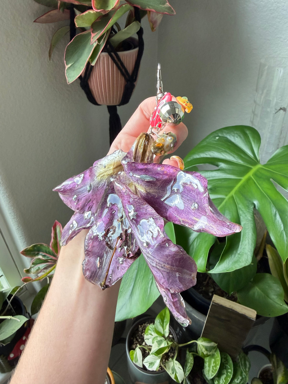 Amethyst Lily Disco Bloom Purse Charm