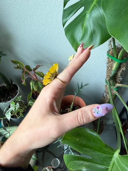 Light Sunflower Ring - Adjustable gold stainless steel