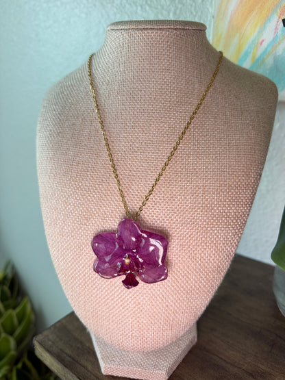 Plum Orchid Necklace