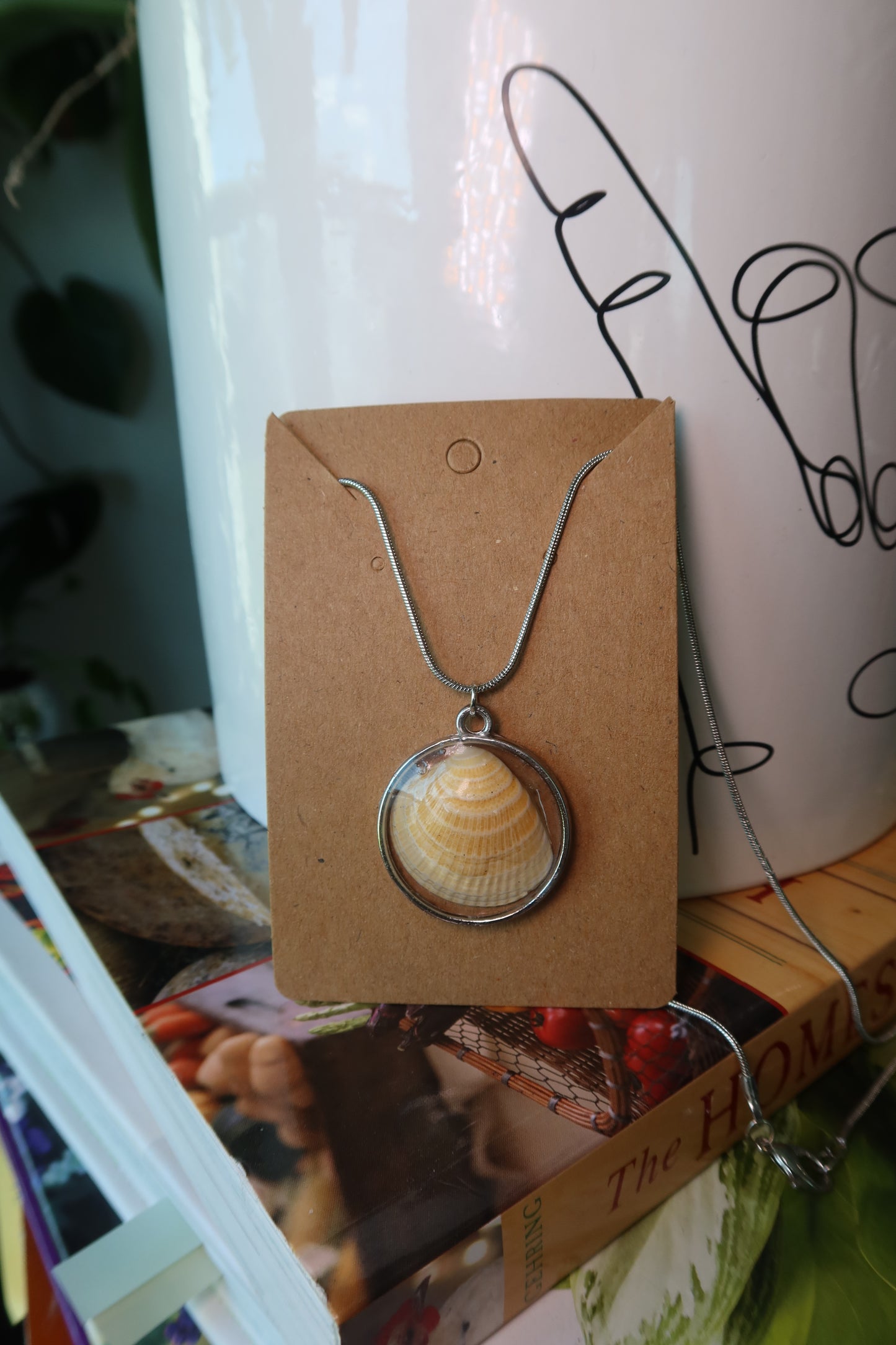 Seashell Silver Circle Necklace