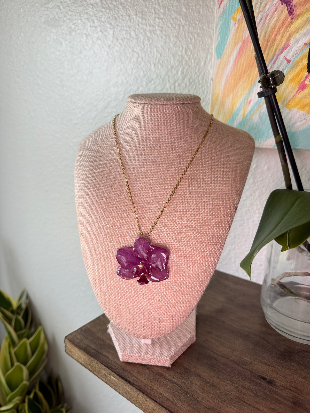 Plum Orchid Necklace