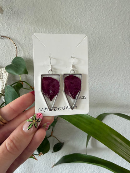 Mandevilla Banner Earrings in Silver
