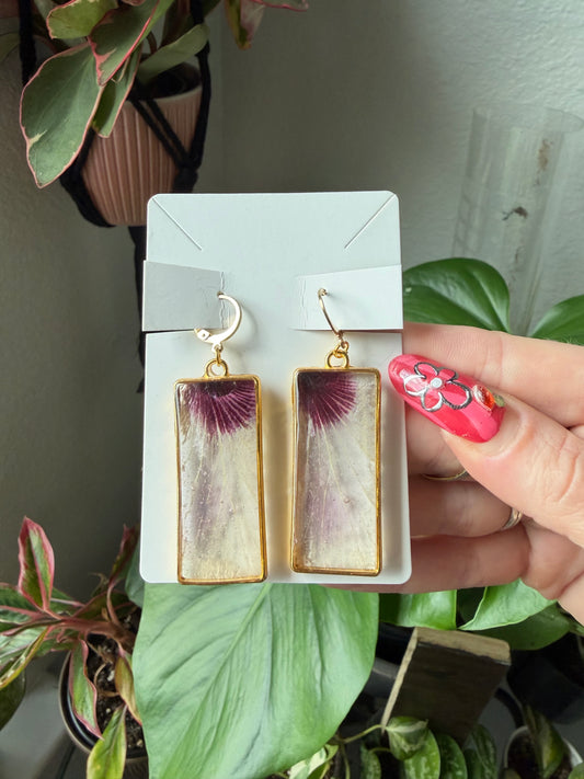 Blush Hibiscus Bar Earrings