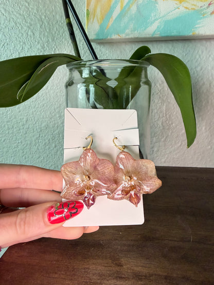 Autumn Blush Orchid Earrings