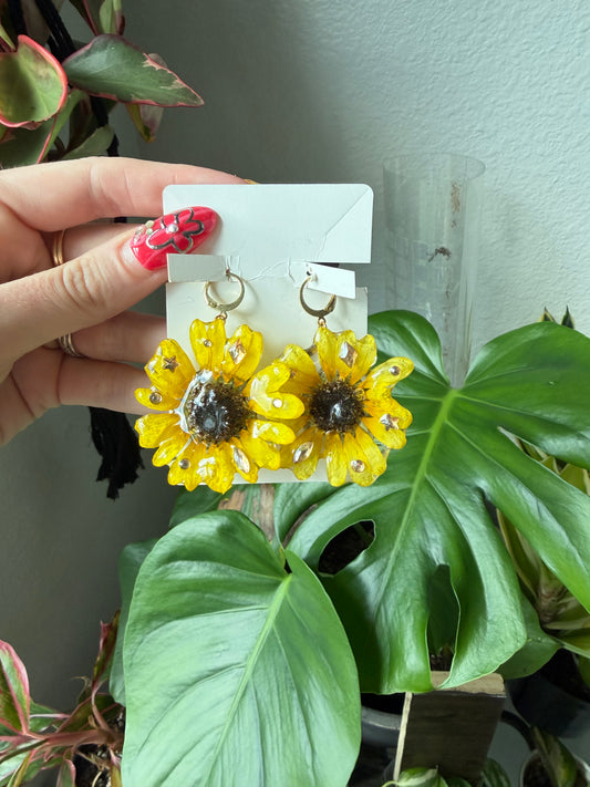 Sunshine Sunflower Bloom Earrings
