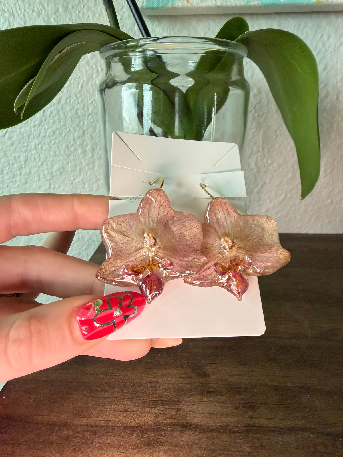 Autumn Blush Orchid Earrings