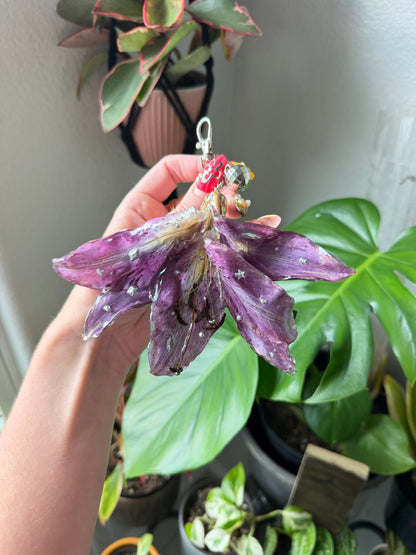 Amethyst Lily Disco Bloom Purse Charm