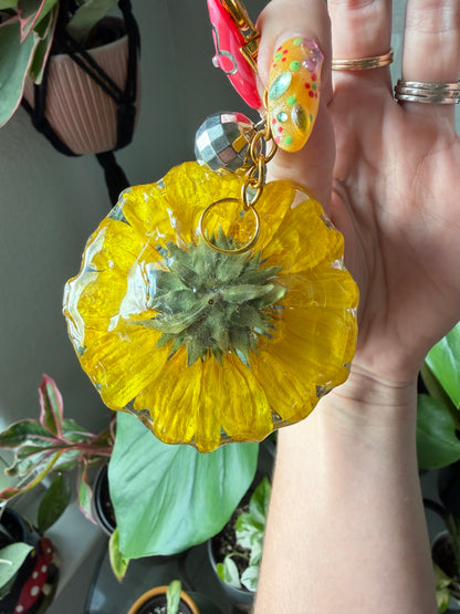 Sunflower Disco Bloom Purse Charm