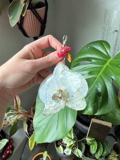 Speckled Moonlight Orchid Purse Charm