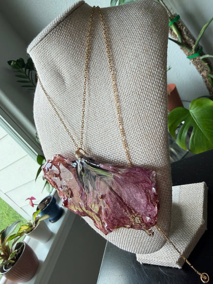 Wine Hibiscus Necklace