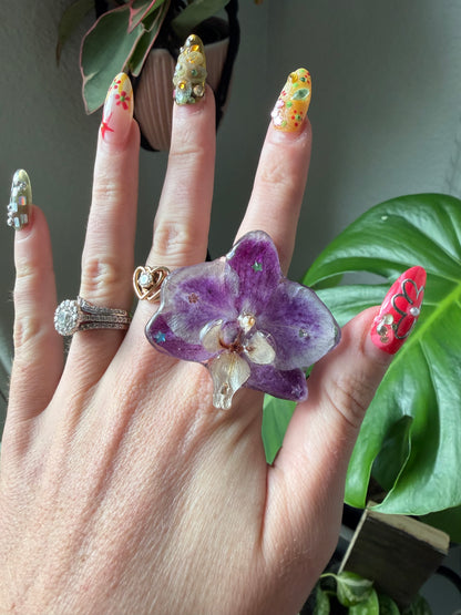 Amethyst Orchid Bloom Ring