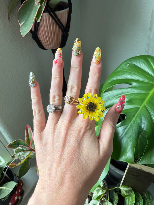 Sunshine Sunflower Bloom Ring