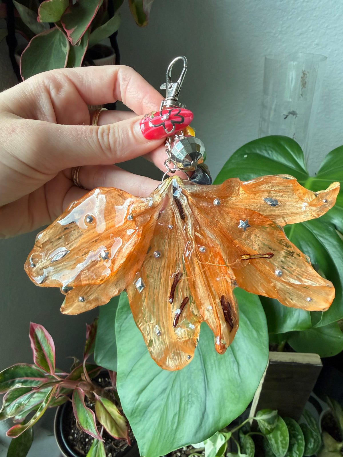 Tangerine Lily Disco Bloom Purse Charm