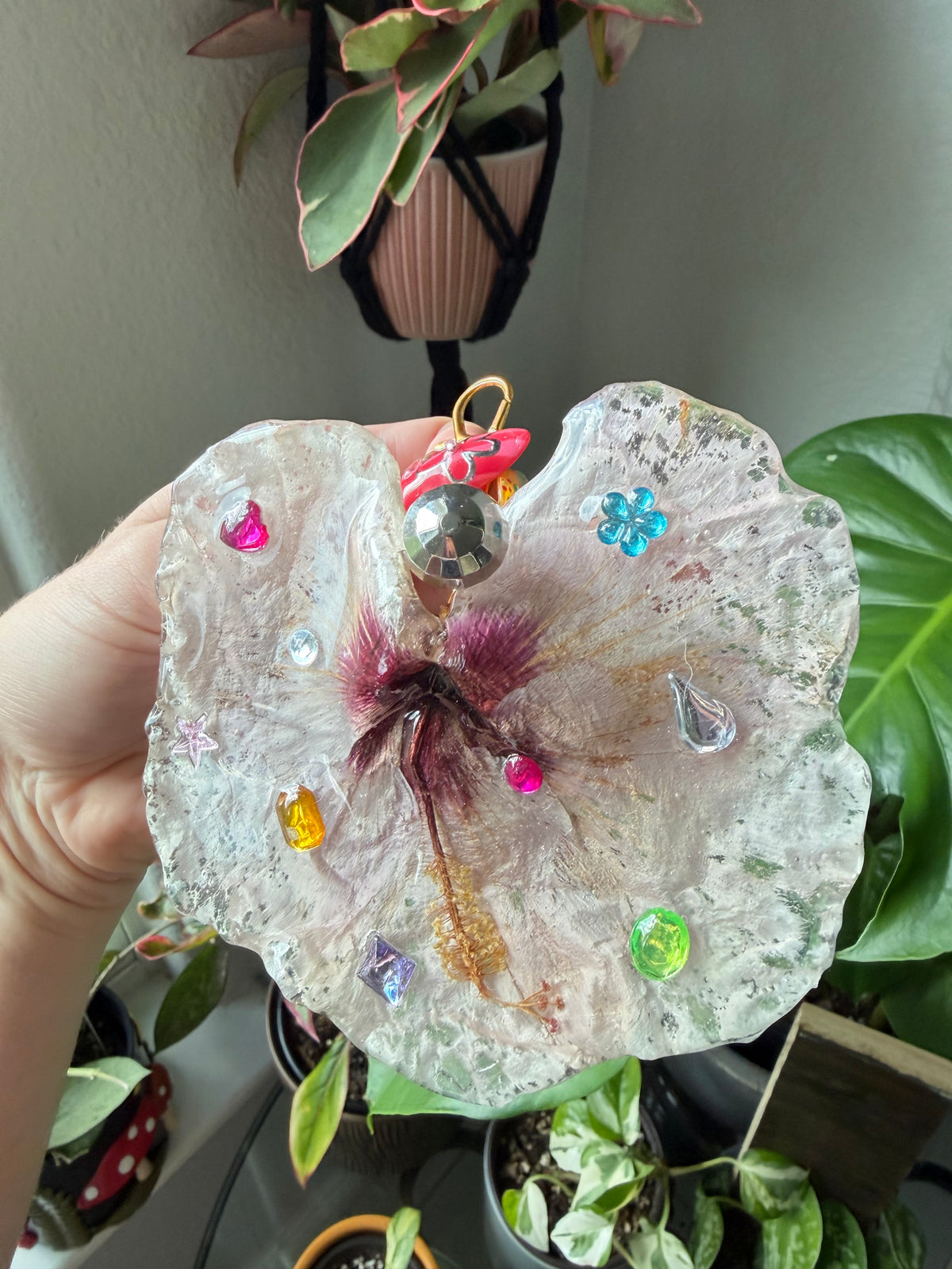 Rosé Hibiscus Disco Bloom Purse Charm