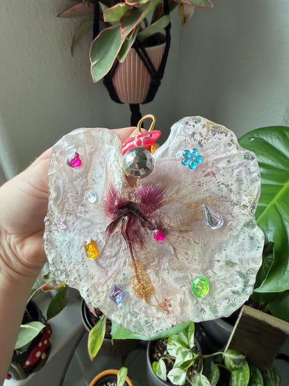 Rosé Hibiscus Disco Bloom Purse Charm