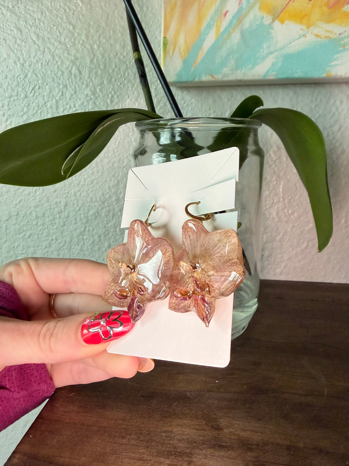 Autumn Blush Orchid Earrings
