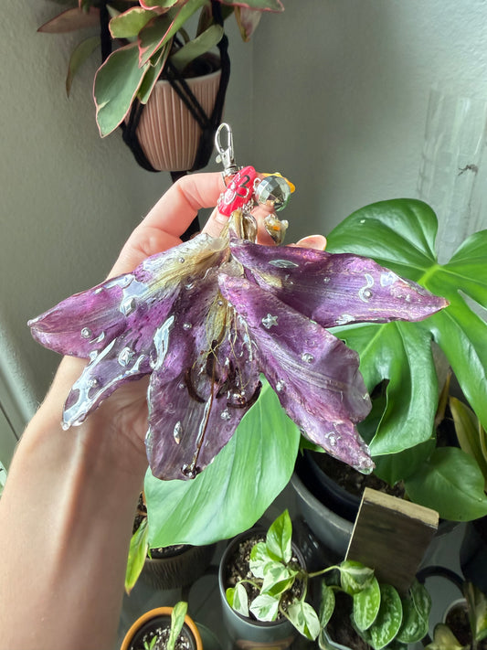 Amethyst Lily Disco Bloom Purse Charm