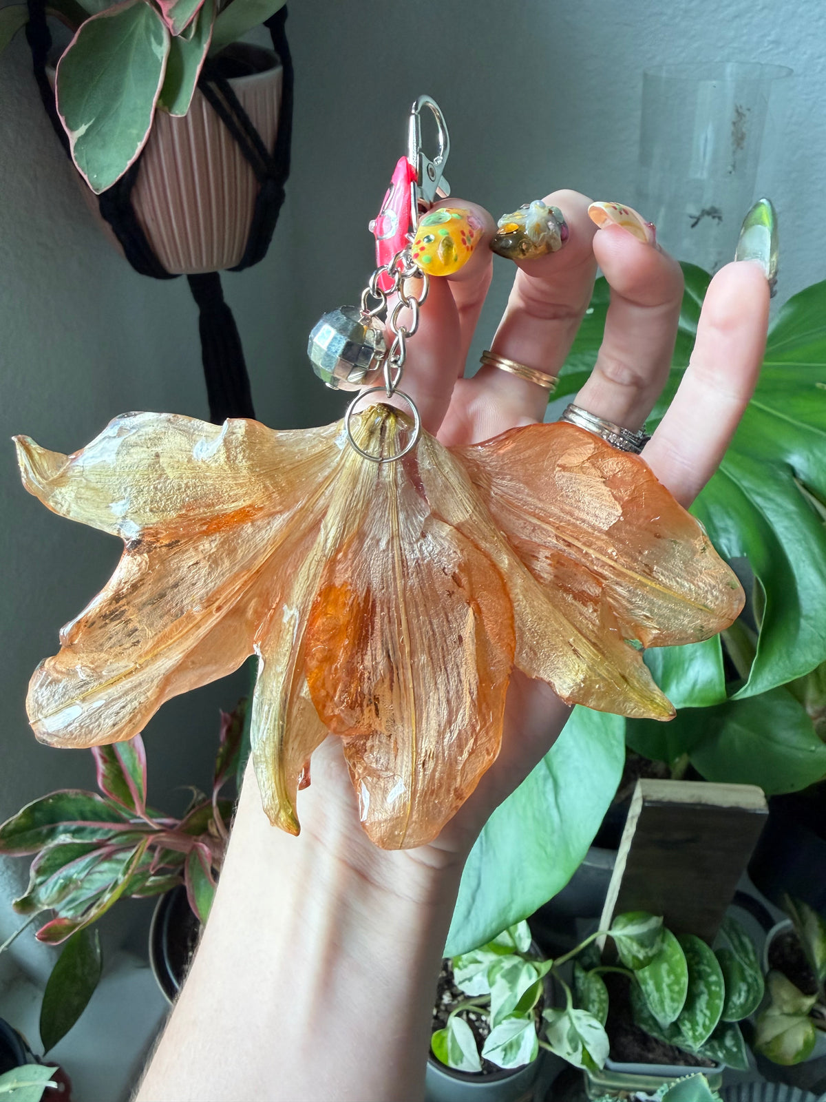 Tangerine Lily Disco Bloom Purse Charm