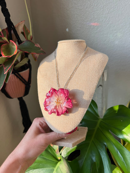 Rose Bloom Necklace on Silver Chain