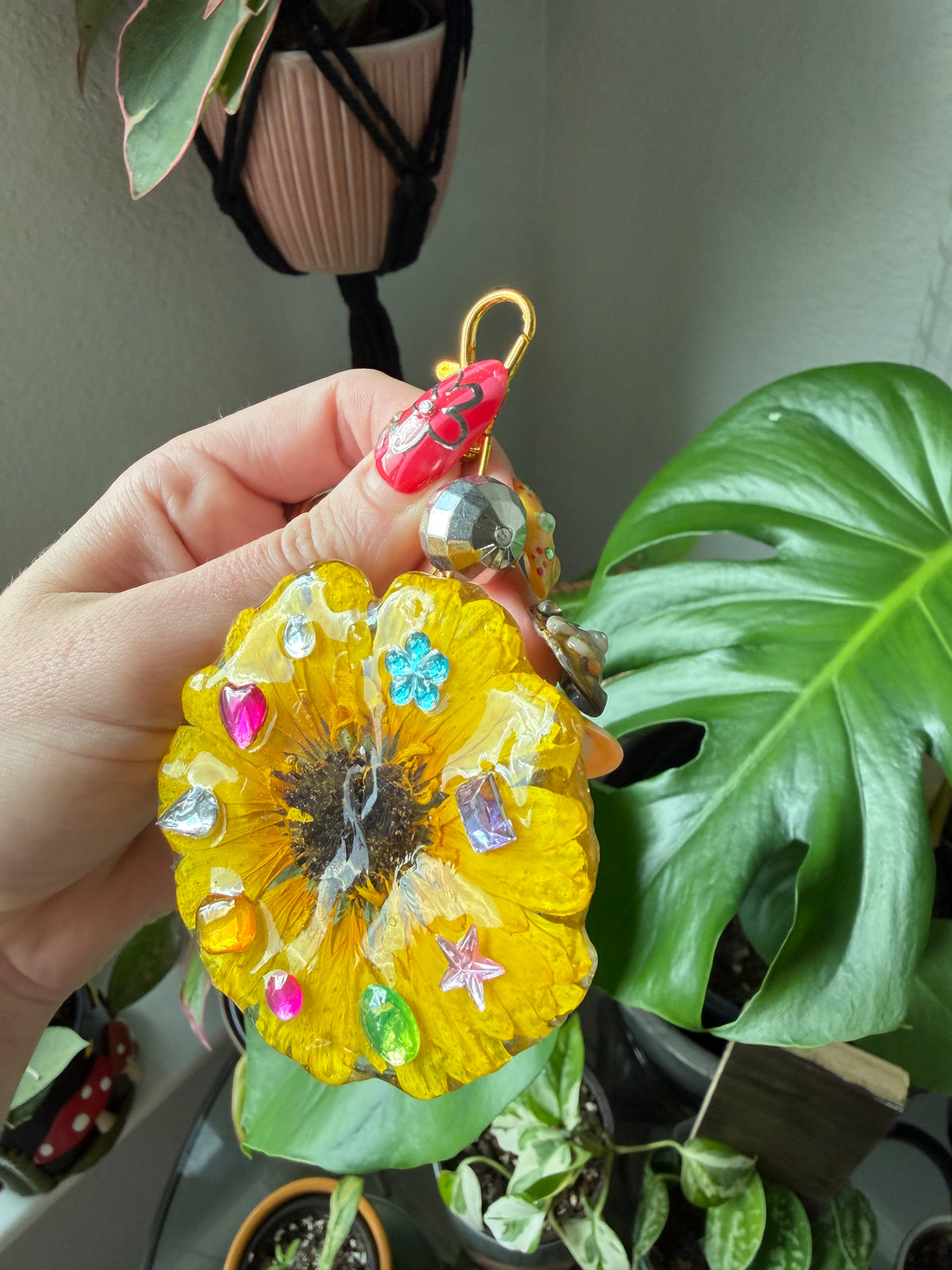 Sunflower Disco Bloom Purse Charm