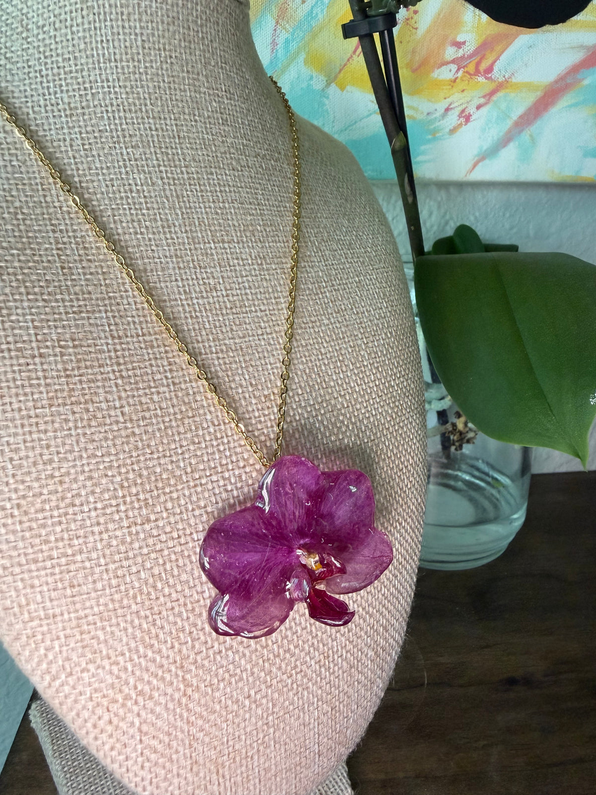 Plum Orchid Necklace