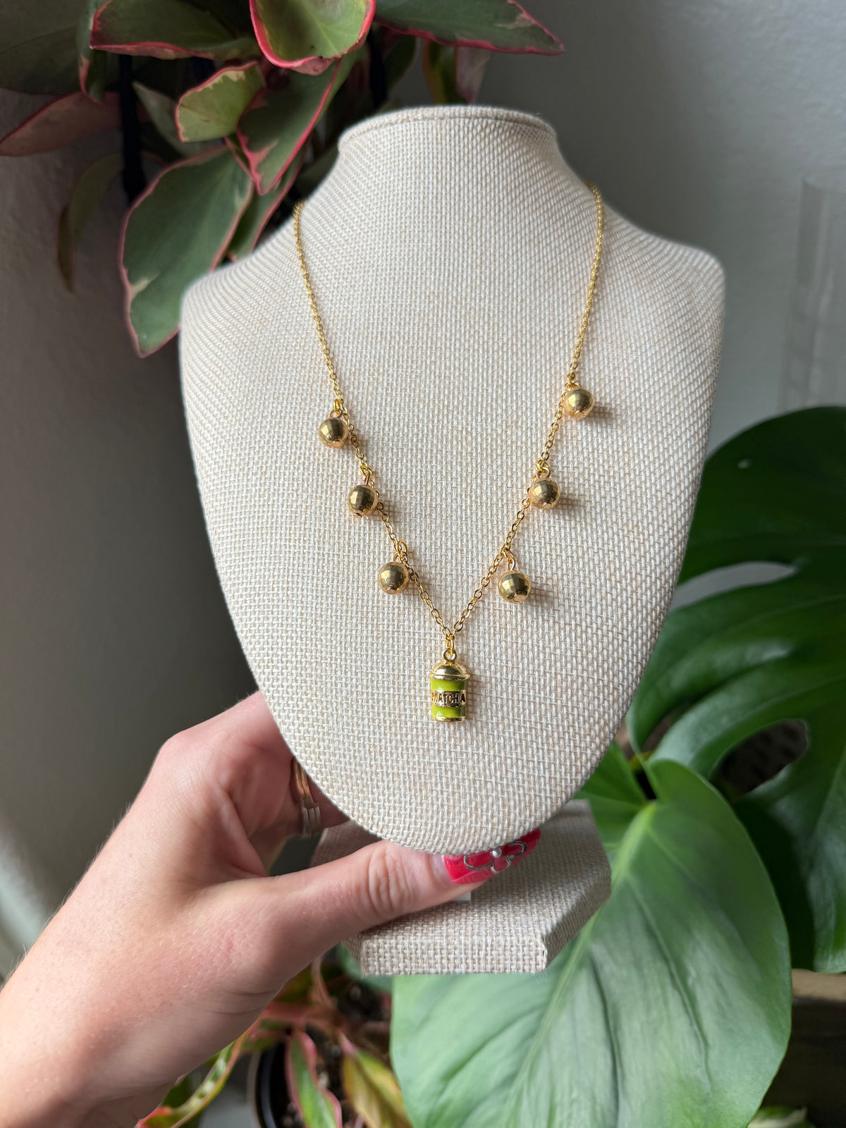 Matcha Disco Charm Necklace